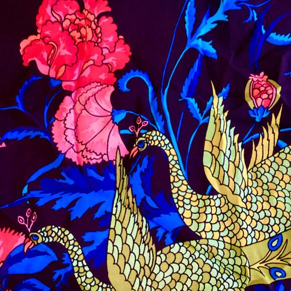 Tibi Palm Beach Floral Garden Peacock Print 100% Silk Black Strapless Dress 8 - Picture 8 of 8